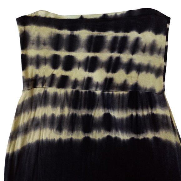 Tie-dye black and green jersey rolltop maxi skirt size M - Picture 4 of 5